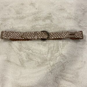 Gap silver metallic braided leather belt Size S